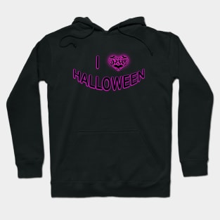 I Love Halloween (Batty Love Heart) Purple Hoodie